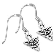 Celtic Trinity Knot Dangle Silver Earrings, ep272h